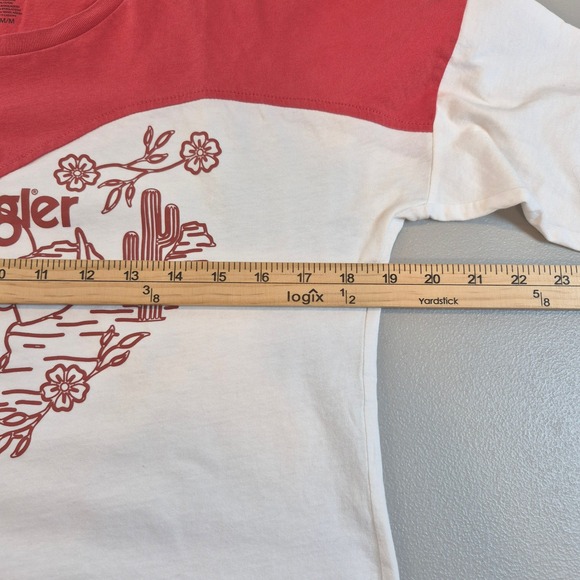 Wrangler Womens Red‎ White Graphic Tee Shirt Cactus Skull Southwestern Sz M - Picture 9 of 10